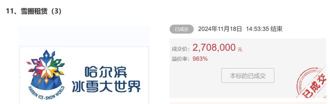 被拍下！“百万起拍”糖葫芦项目被撤下客服回应PG电子麻将胡了试玩哈尔滨一雪圈摊位270万(图2)